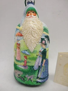 Patricia Breen Santa Glitzer Seurat Santa AIC Weihnachtsschmuck mit Etikett 5,5" - Bild 1 von 6