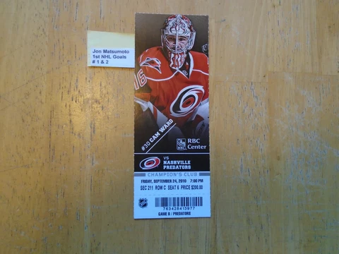 Jon Matsumoto 1st NHL Goals  Carolina Hurricanes Cover