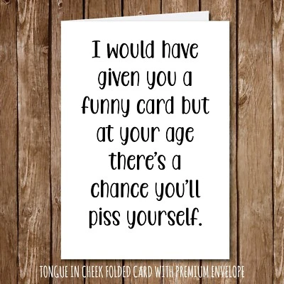 EYEDEEDESIGN Funny Cards Rude Birthday 40th 50th 60th 70th Mum dad Birthday Greeting Gifts136