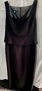 Jones New York Evening Black Beaded Long Special Occasion Dress - Size 16  NWT! - Picture 1 of 3