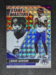 2021 Mosaic Lamar Jackson Stare Masters Silver Prizm Baltimore Ravens QB - Picture 1 of 2