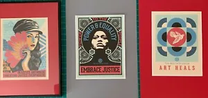 Shepard Fairey, Three Prints for Art of Elysium ("Art Heals"); Matted and Framed - Picture 1 of 7
