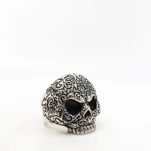 King Baby Studio Baroque Skull Ring Fine Silver .925 Size 10 - Picture 1 of 10