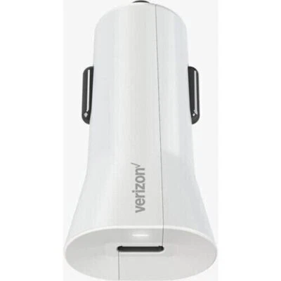 NEW OEM Verizon Logo 27W USB Type-C White Fast Car Charger Adapter - Image 1 of 3