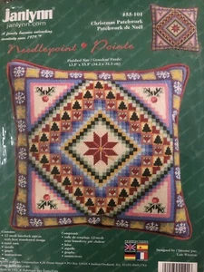 Janlynn Christmas Patchwork Needlepoint Pillow Kit 55-101 Lois Winston NOS 2001 - Picture 1 of 1