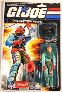 FOREIGN GI JOE FUNSKOOL DEEP SIX SEA DIVER FIGURE STILL SEALED on CARDBOARD - Picture 1 of 7