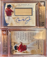 2014 Leaf Q Silver Cal Ripken Jr. Memorabilia Autographs Bat Relic BGS 9.5 HOF