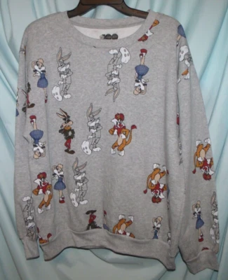 Warner Bros Wizard of OZ Bugs Bunny & Friends LS Sweatshirt Size XL Juniors NWT - Image 1 of 3