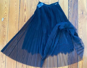 Guess Faltenrock 3-lagig Mit Spitze Schwarz Gr. S -NEU- - Bild 1 von 7