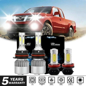 9007 LED Headlight Hi-Low+H11 Fog Light Bulbs 6500K for Nissan Frontier 2005-18 - Picture 1 of 12