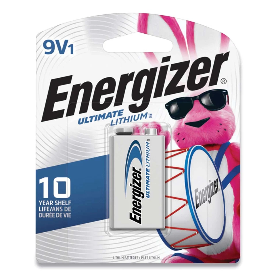Energizer Ultimate Lithium 9V 10 Years Life 1 Pack FREE SHIPPING - Image 1 of 1