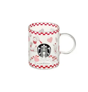 Starbucks Korea 2323 Valentine color changing handle glass 355ml - Picture 1 of 3