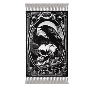Alchemy Gothic Poe's Raven Area Rug Crow Skull Edgar Allan Nevermore Horror Punk - Picture 1 of 2