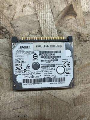 Hitachi 40GB HDD PATA/IDE/EIDE 4200RPM 1.8" Hard Drive for Laptop 08k1541 - hva - Image 1 of 2
