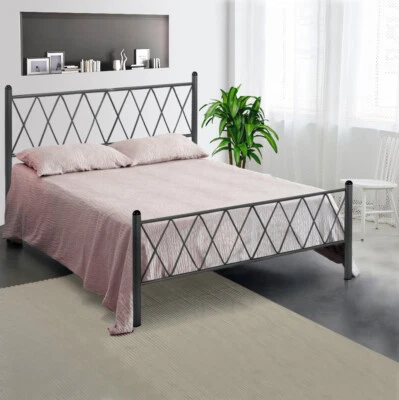 Letto in Ferro Battuto 120x190 per materasso da una piazza e mezza Vari Colori - Immagine 1 di 3