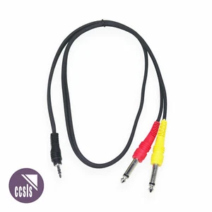 BravoPro AP2431-01 1M 3.5mm TRS Stereo Jack Plug to 2x 6.35mm TS Jacks - Bild 1 von 2