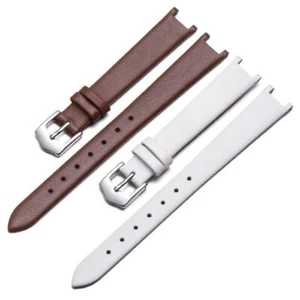 12mm Fit For DKNY Concave Plain Weave Ultra-Thin Genuine Leather Strap For Women - Picture 1 of 44