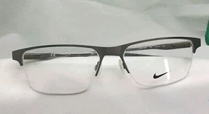 NIKE 8045 076  57□17 140 Rimless Eyeglass Frame Gray - Picture 1 of 6