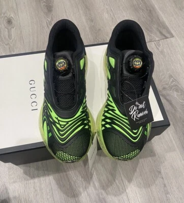 Zapatillas GUCCI Ultrapace R en Negro y Verde (Gucci 6) NUEVAS Auténticas Foto 1 de 4