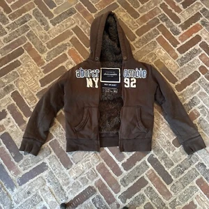 Abercrombie Wolf Jaw Jacket XL* Brown Faux Fur Hoodie Y2K VTG – No Zipper - Picture 1 of 19