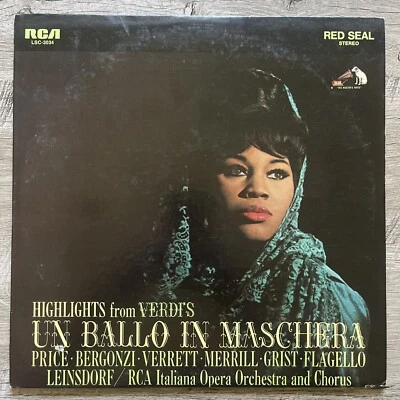 Verdi's Un Ballo In Maschera Highlights Price Bergonzi RCA Red Seal LSC3034 1967 - Image 1 of 4