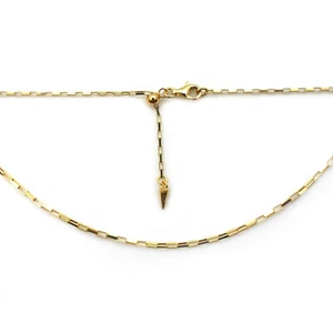 Gold über Sterlingsilber verstellbar auf 22" Halskette Kette - kleine Box Kette - Bild 1 von 4
