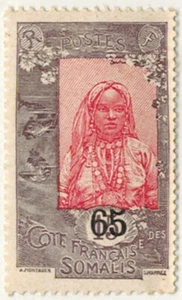 1923-27 -Timbre neuf surchargé - Colonies françaises - Côte des somalis - Yv.113 - Imagen 1 de 2