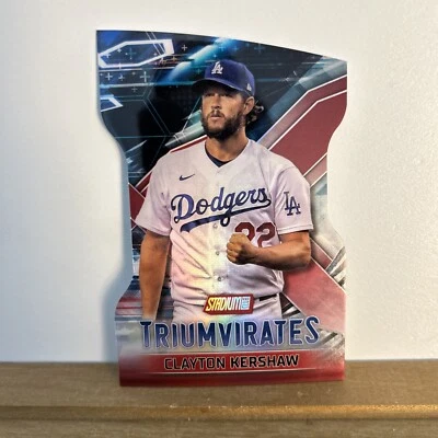 2023 Topps Stadium Club Triumvirates Red Foil Clayton Kershaw Dodgers T-24 - Image 1 of 2