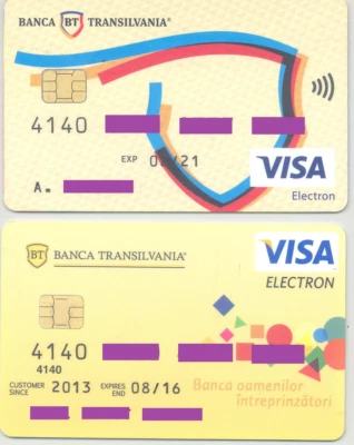 Romania bank card  , Visa Electron ,  ( Expired ) - Image 1 of 2