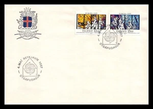 Iceland 1987 FDC, Europa CEPT XXVIII. Modern Art Within Architecture. Lot # 3. - Picture 1 of 4