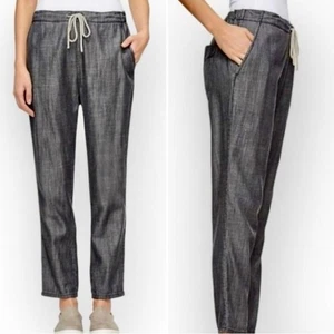 Eileen Fisher Bio Tencel Leinen und Baumwolle Kordelzug Pull On Hose grau XL - Bild 1 von 3