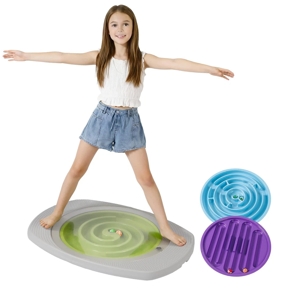 Tabla de equilibrio para niños, laberinto de tabla de equilibrio para niños pequeños, tabla de oscilación con 6 colores... Foto 1 de 4
