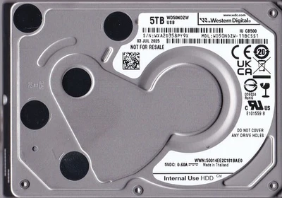 WD50NDZW-11BCSS1 s/n: WXA2D3 JUL /2025 Thailand 5TB USB 3.0 2.5" WESTERN DIGITAL - Image 1 of 4