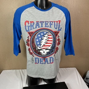 Grateful Dead Gray and Blue Raglin T Shirt Size XL - Picture 1 of 10