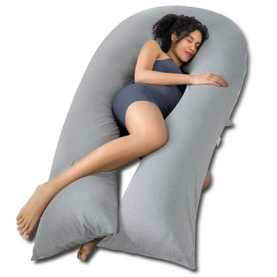 Extra Long U Shaped Body Pillow, Cooling Pregnancy Pillows for Sleeping, 65 Inch