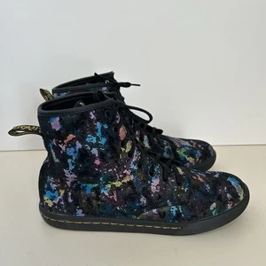 Dr Doc Martens Sheridan Womens Confetti Suede Black Casual Boots Size 10L - Picture 1 of 13