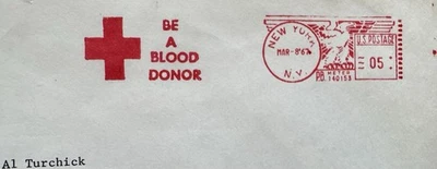 US 1967 Meter Cover +Red Cross Thematic(7) +Be a Blood Donor Ad +ASCE HQ NYC - Image 1 of 3