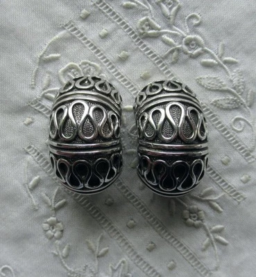 SILBERNE CREOLEN - OHRCLIPS - ORNAMENTE - PIERRE LANG - Bild 1 von 3