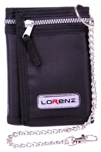 Lorenz Nylon Trifold Sports Wallet Rippa Fastening with Chain, Zip Pocket - Picture 1 of 1