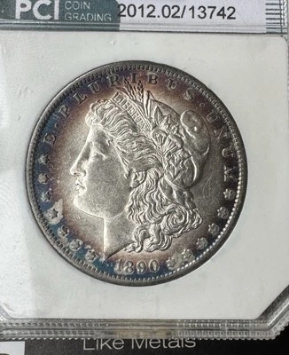 Colorful Toned Mint State 1890-S 🇺🇸 Morgan $1 Dollar Silver PCI MS BU 64 Unc - Image 1 of 4