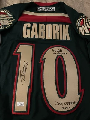 Винтажная футболка с автографом Мариан Габорик CCM 3 надписи дикая No1 выбор - Изображение 1 из 4