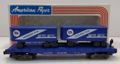 American Flyer 6-48502 S Scale Wabash Flatcar w/Trailers LN/Box - Image 1 of 2
