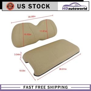 Beige Golf Cart Front Cushion Set Fits Club Car Precedent - Picture 1 of 9