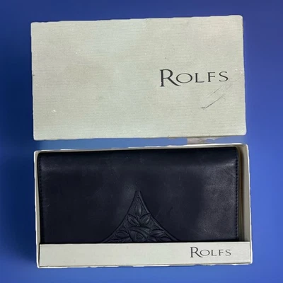 NOVA CARTEIRA ROLFS SWAGGER Clutch Nostalgia couro bovino preto EUA - Imagem 1 de 4