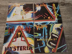 Def Leppard 45 RPM Lot Vinyl Pour Some Sugar, Hysteria, Rocket, Armageddon it - Picture 1 of 2