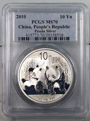 China, 2010 Silver Panda 10 Yuan - PCGS Graded MS70 !! - Image 1 of 2