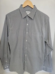 Haggar Clothing Hemd mit Knopfleiste Herren Medium schwarz weiß kariert Karomuster - Bild 1 von 6