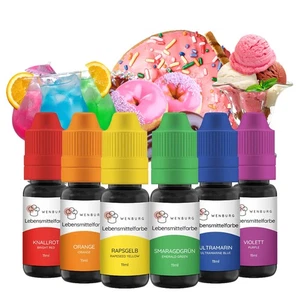 Lebensmittelfarbe 6 x 11ml hochkonzentriert Made in EU Zuckerfrei flüssig Farben - Bild 1 von 24