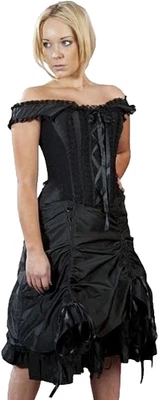 BURLESKA Dita Victorian Corset Lace Dress Gothic Steampunk Costume 28 8 10 Black - Image 1 of 4