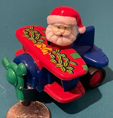 RARE Santa in Whataburger Aircraft Plane Biplane Pull-Back Rolling Action - Image 1 of 4